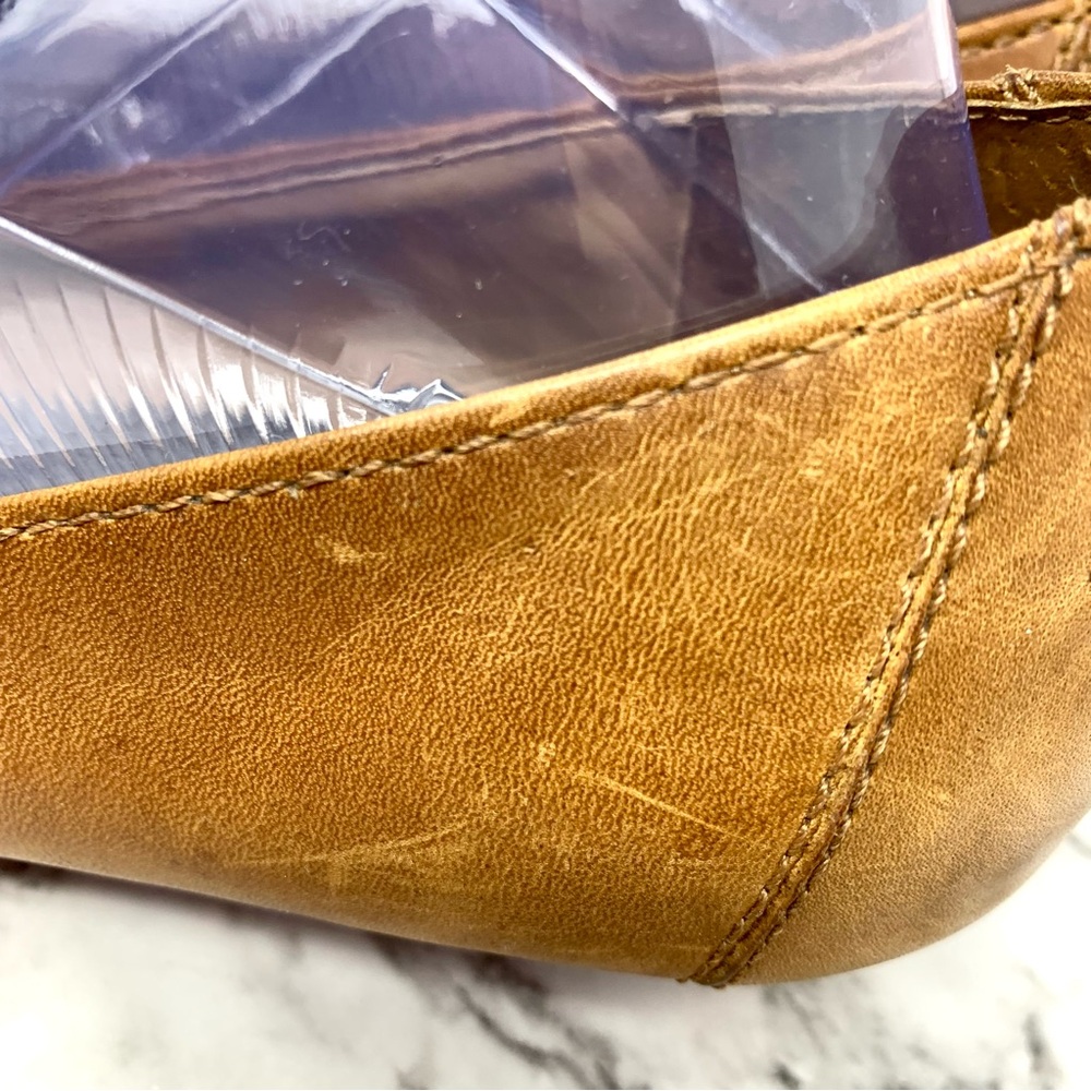 Jessica Simpson Brown Leather Ballet Toe Buckle Wedge Flats 8.5 Classic Preppy - Picture 13 of 16